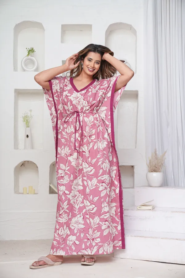 Pastel_Flower_Rose_LoungeWear_Pure_Cotton_Kaftan