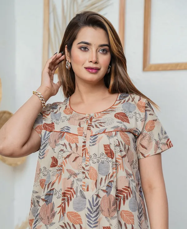 Linning_Leaves_Grey_Discharge-Print_Pure_Cotton_NightGown