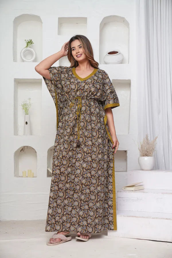 Coffee_Flower_Grey_LoungeWear_Pure_Cotton_Kaftan