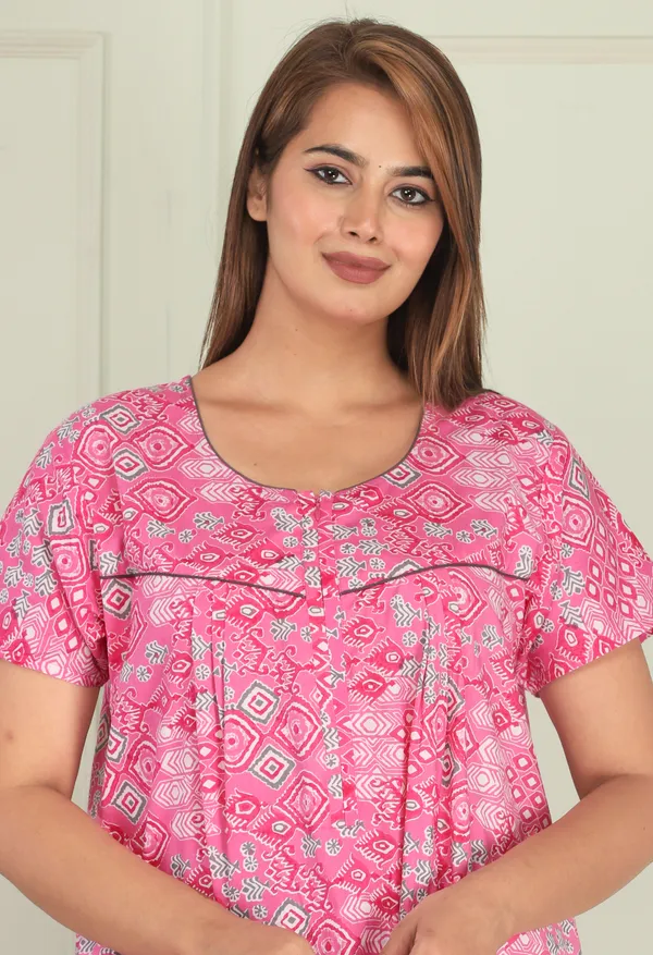 Hand-Block-Pink_Procian-Print_Pure_Cotton_NightGown