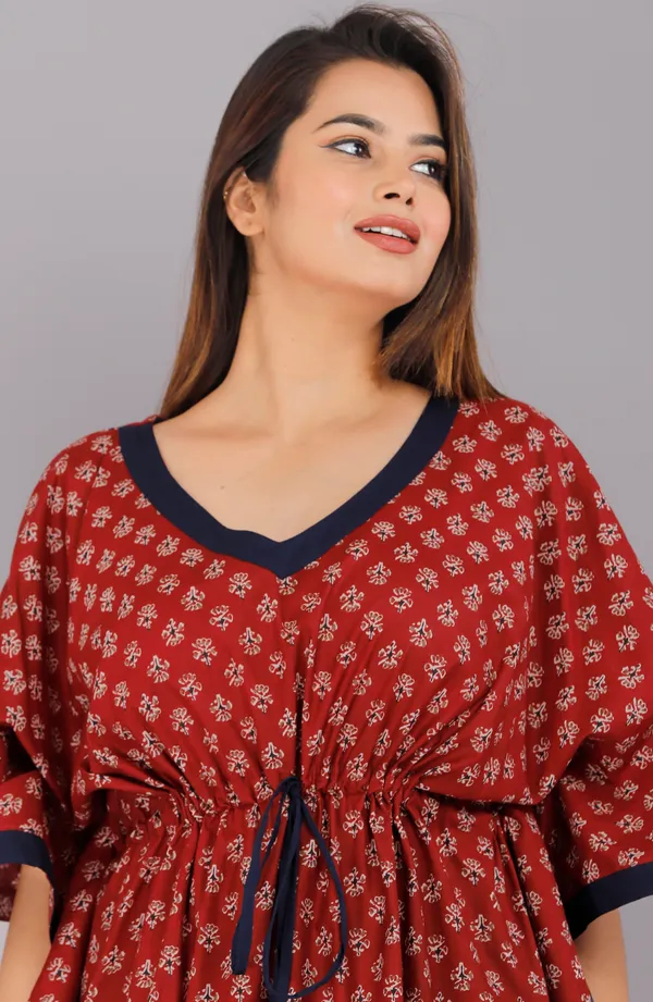 Foot_Buti_Maroon_LoungeWear_Pure_Cotton_Kaftan