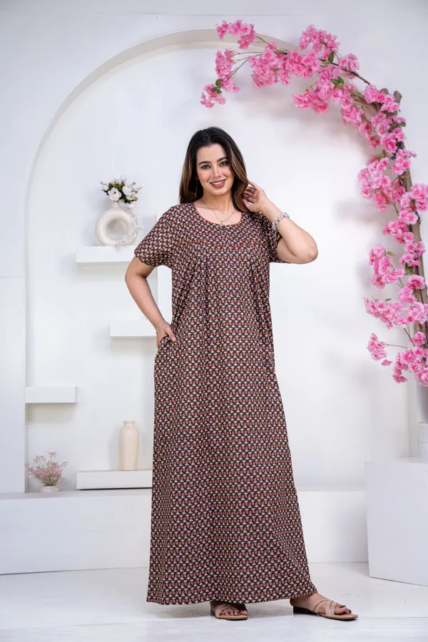 Mango-buti-Coffee_Procian-Print_Pure_Cotton_NightGown