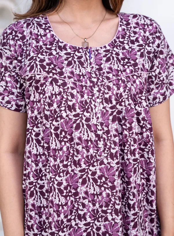 Batik-FLower-Purple_Procian-Print_Pure_Cotton_NightGown