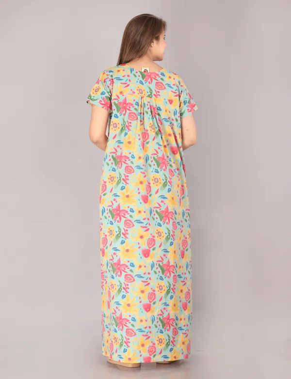Marine-_Sea_Green_Discharge-Print_Pure_Cotton_NightGown