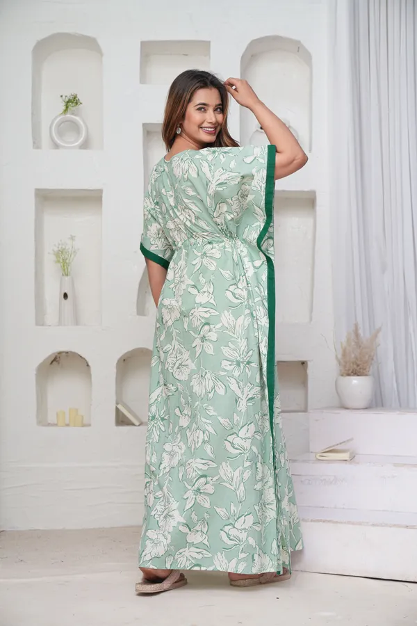 Pastel_Flower_Mint_LoungeWear_Pure_Cotton_Kaftan