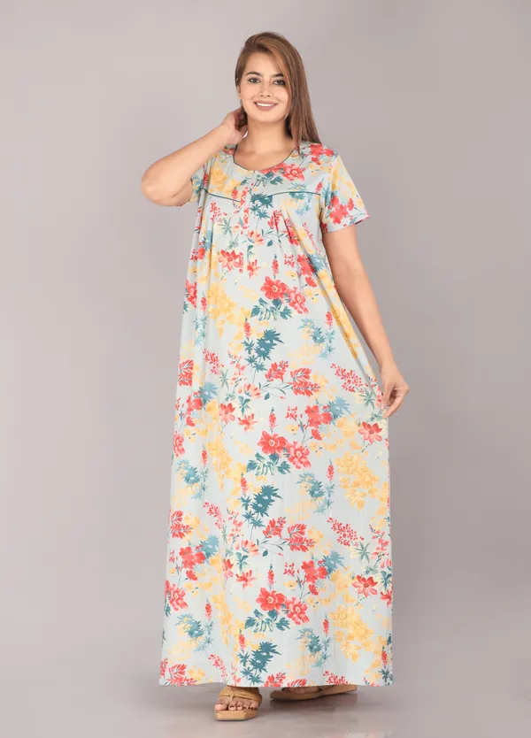Foam-Flower-Light_Grey_Discharge-Print_Pure_Cotton_NightGown