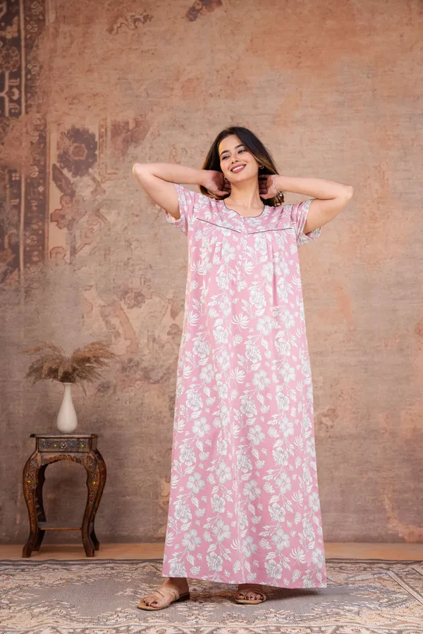 Petals-Sketch-Mauve_Discharge-Print_Pure_Cotton_NightGown