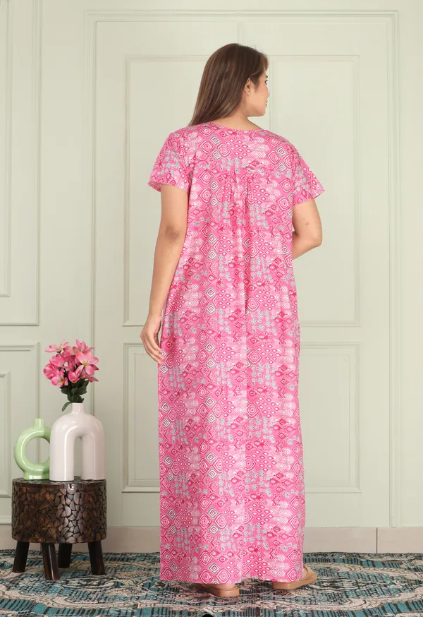 Hand-Block-Pink_Procian-Print_Pure_Cotton_NightGown