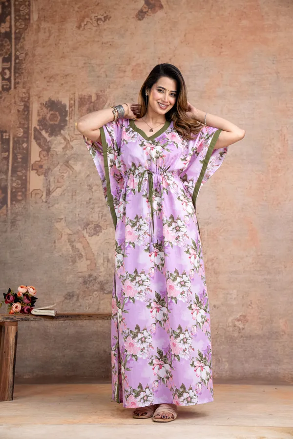 Blossam_Flower_Purple_LoungeWear_Pure_Cotton_Kaftan