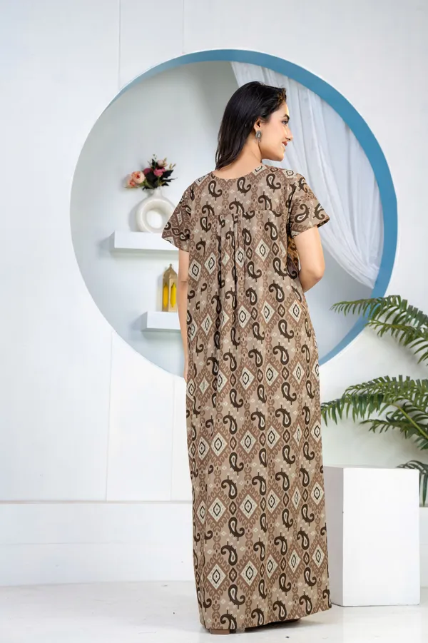 Ikkat-Kairy-Coffee_Discharge-Print_Pure_Cotton_NightGown