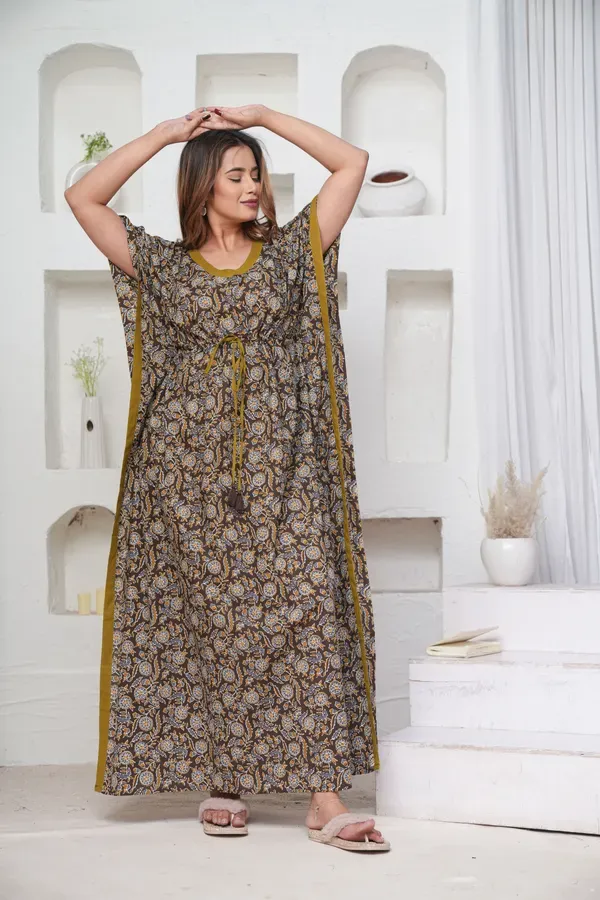 Pack_Of_2_Spray_Flower_Lounge_Wear_Pure_Cotton_Kaftan