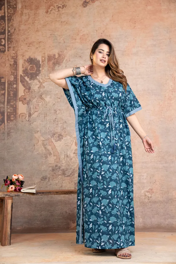Pack_Of_2_Spray_Flower_Lounge_Wear_Pure_Cotton_Kaftan