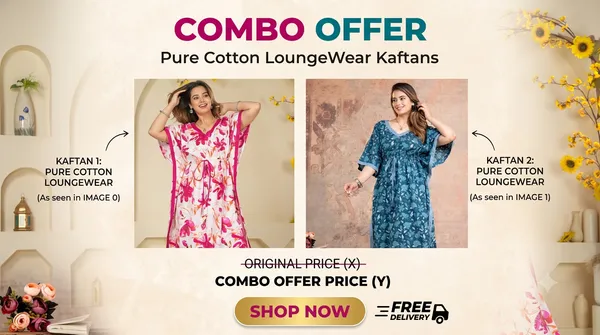 Pack_Of_2_Spray_Flower_Lounge_Wear_Pure_Cotton_Kaftan
