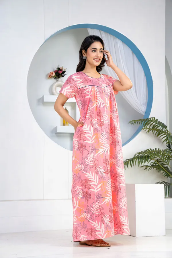 Patravali-Pink_Discharge-Print_Pure_Cotton_NightGown