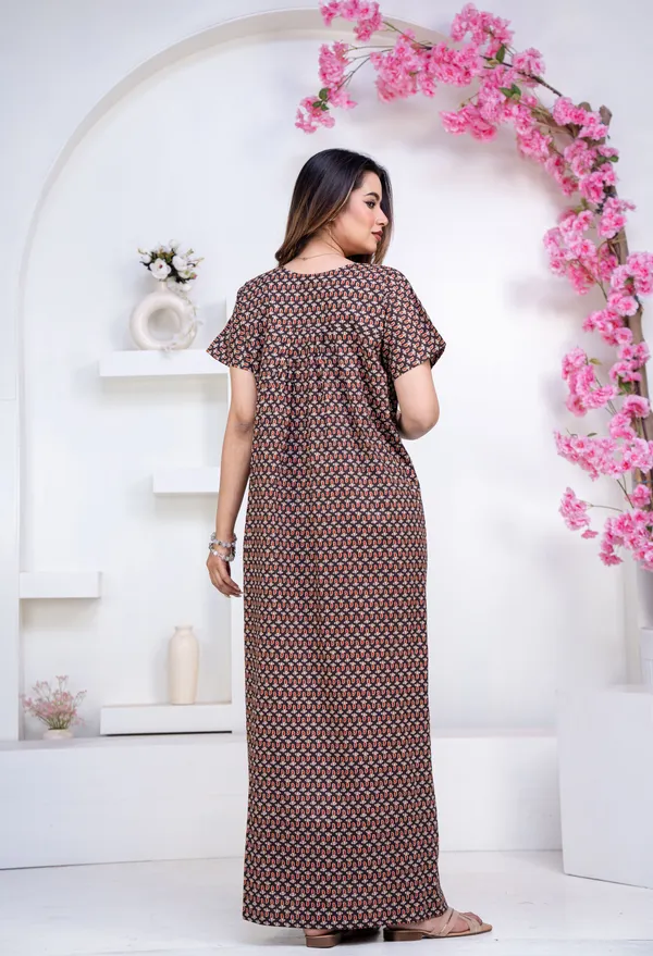 Mango-buti-Coffee_Procian-Print_Pure_Cotton_NightGown