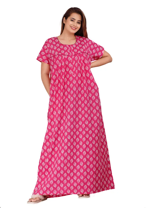 Gulmohar-Pink_Procian-Print_Pure_Cotton_NightGown