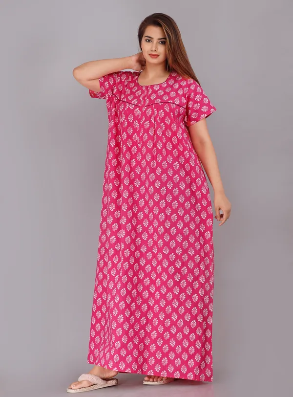 Gulmohar-Pink_Procian-Print_Pure_Cotton_NightGown
