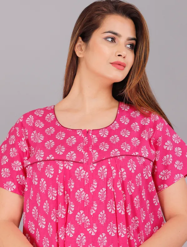 Gulmohar-Pink_Procian-Print_Pure_Cotton_NightGown