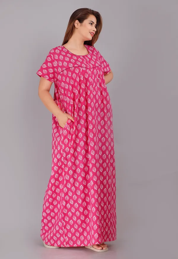 Gulmohar-Pink_Procian-Print_Pure_Cotton_NightGown