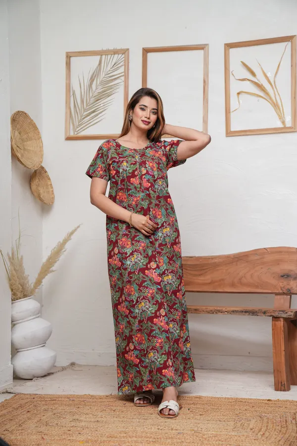 Palaash_Maroon_Discharge-Print_Pure_Cotton_NightGown