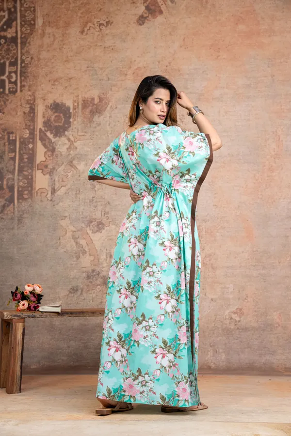 Blossam_Flower_Green_LoungeWear_Pure_Cotton_Kaftan