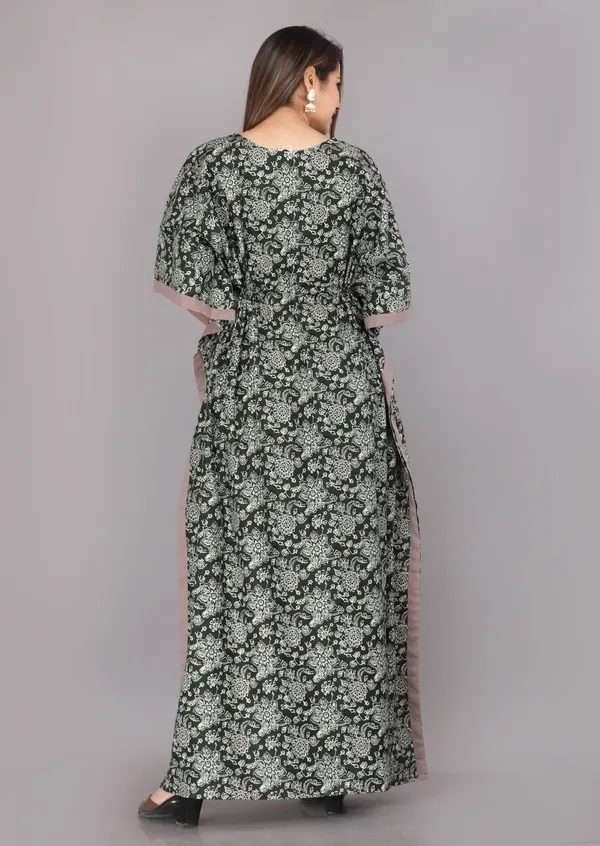 Chakra-Flower-Green_LoungeWear_Pure_Cotton_Kaftan