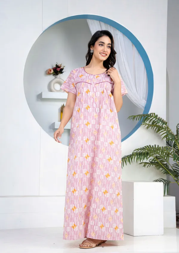 Grid-Buta-Mauve_Discharge-Print_Pure_Cotton_NightGown