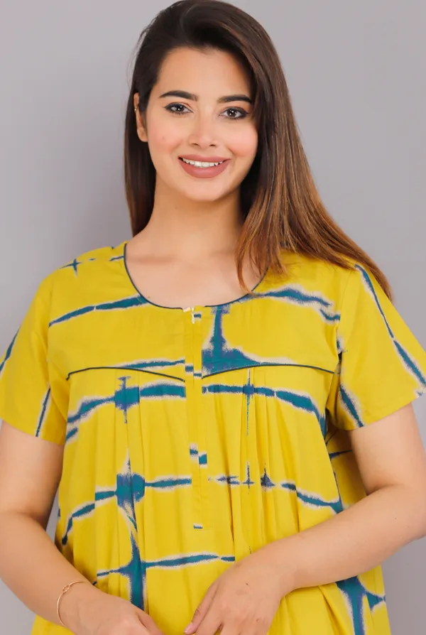 Tie-Dye-Yellow_Discharge-Print_Pure_Cotton_NightGown