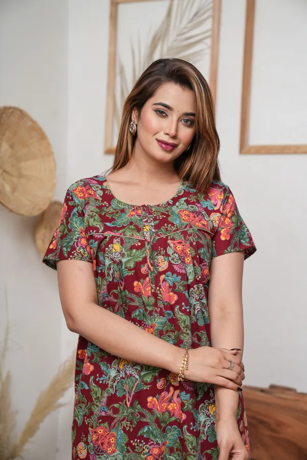 Palaash_Maroon_Discharge-Print_Pure_Cotton_NightGown