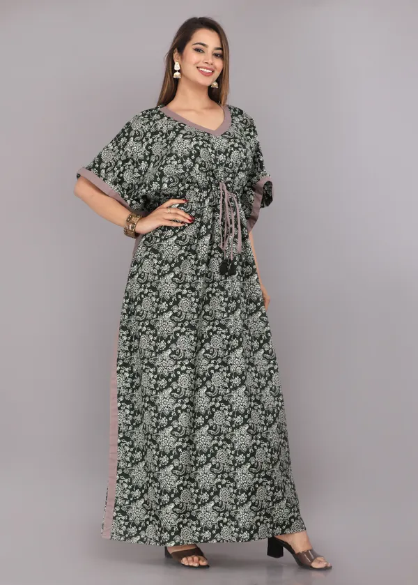 Chakra-Flower-Green_LoungeWear_Pure_Cotton_Kaftan