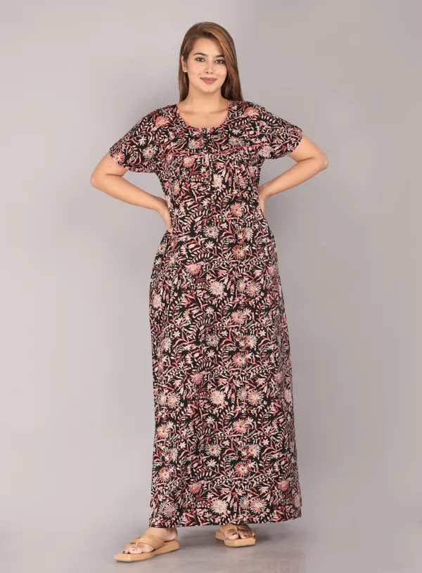 Berries-Black_Discharge-Print_Pure_Cotton_NightGown