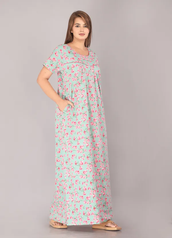 Cherry-Blossam-Sea_Green_Discharge-Print_Pure_Cotton_NightGown