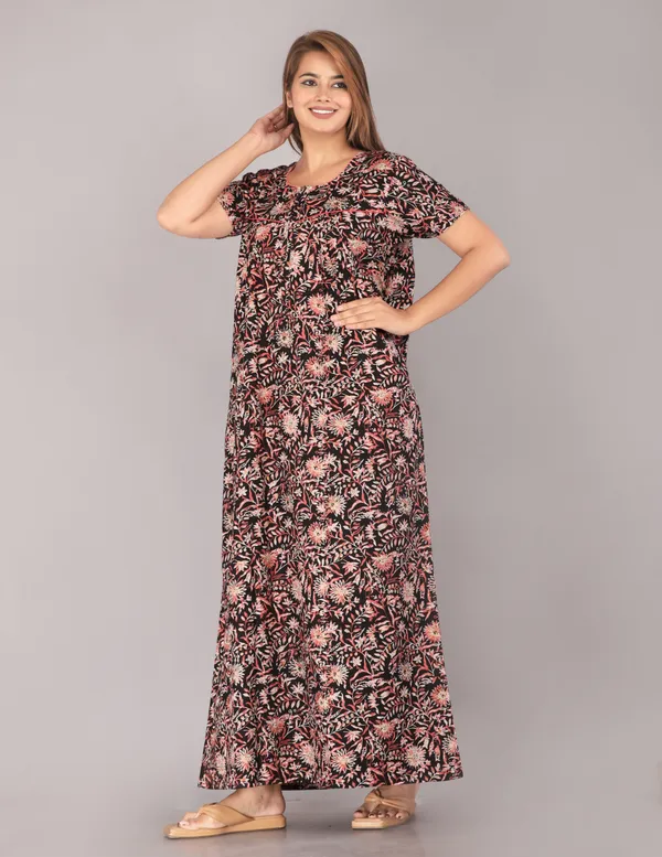 Berries-Black_Discharge-Print_Pure_Cotton_NightGown