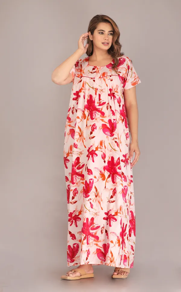 Spray-Flower-Pink_Discharge-Print_Pure_Cotton_NightGown