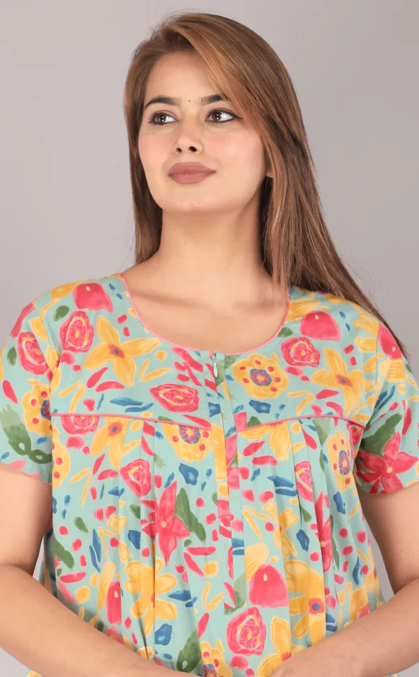 Marine-_Sea_Green_Discharge-Print_Pure_Cotton_NightGown