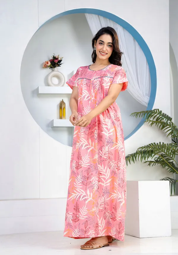 Patravali-Pink_Discharge-Print_Pure_Cotton_NightGown