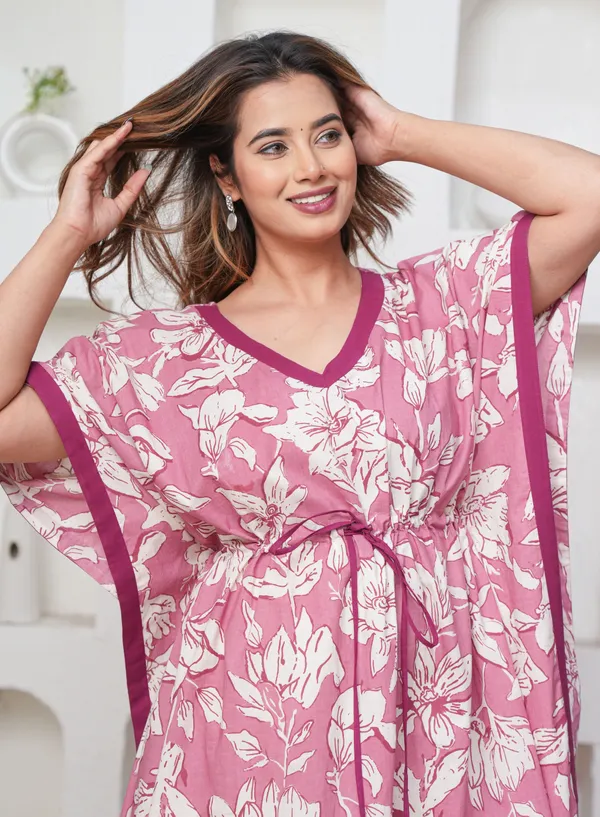 Pastel_Flower_Rose_LoungeWear_Pure_Cotton_Kaftan