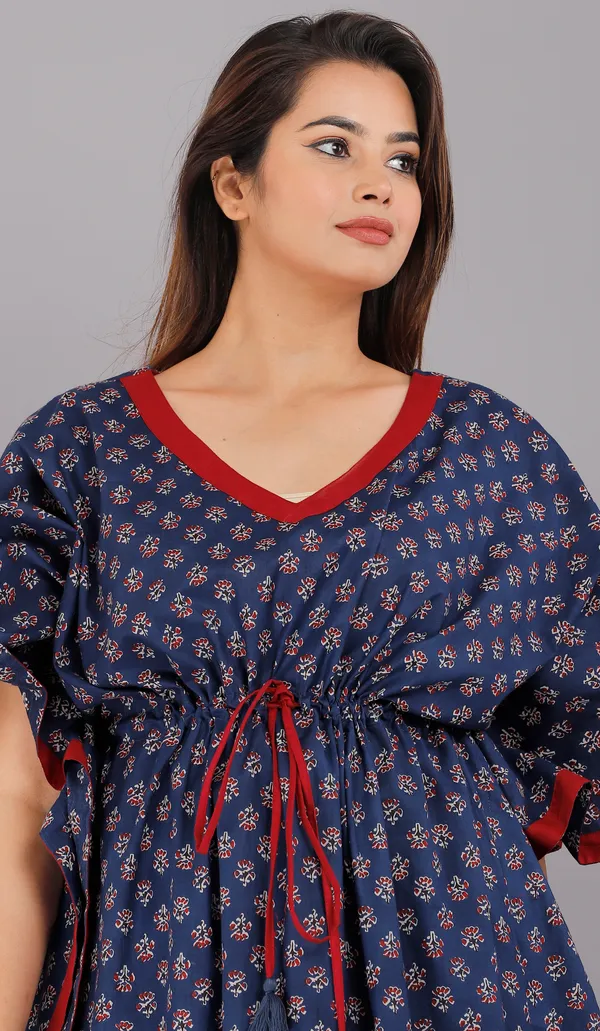 Foot_Buti_Navy_Blue_LoungeWear_Pure_Cotton_Kaftan