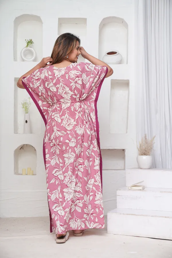 Pastel_Flower_Rose_LoungeWear_Pure_Cotton_Kaftan