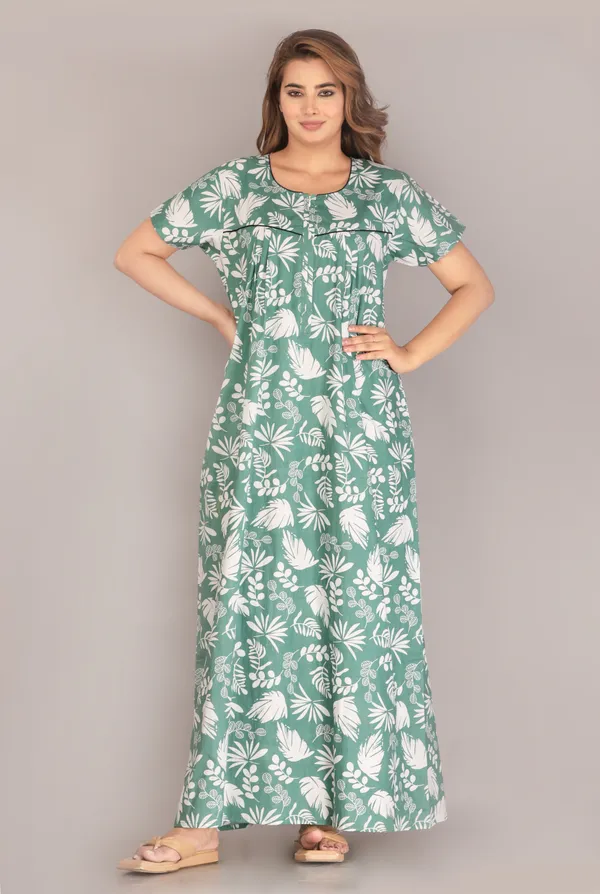 PineLeaf-Green_Procian-Print_Pure_Cotton_NightGown