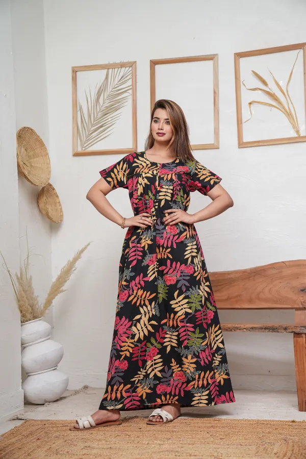 Neem_Leaves_Black_Discharge-Print_Pure_Cotton_NightGown