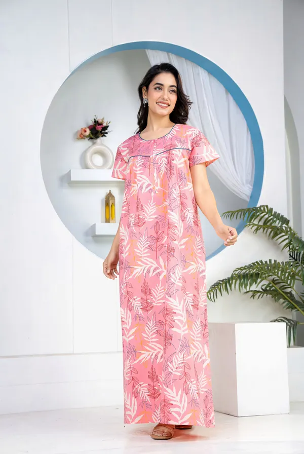 Patravali-Pink_Discharge-Print_Pure_Cotton_NightGown