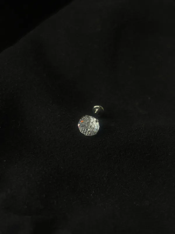 Titanium_Textured_Round_Crystal_Earring_For_Ear_Piercing
