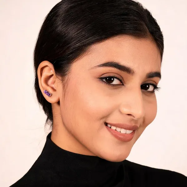 Silver_Purple_Zircon_Cluster_Labret_Stud_Piercing
