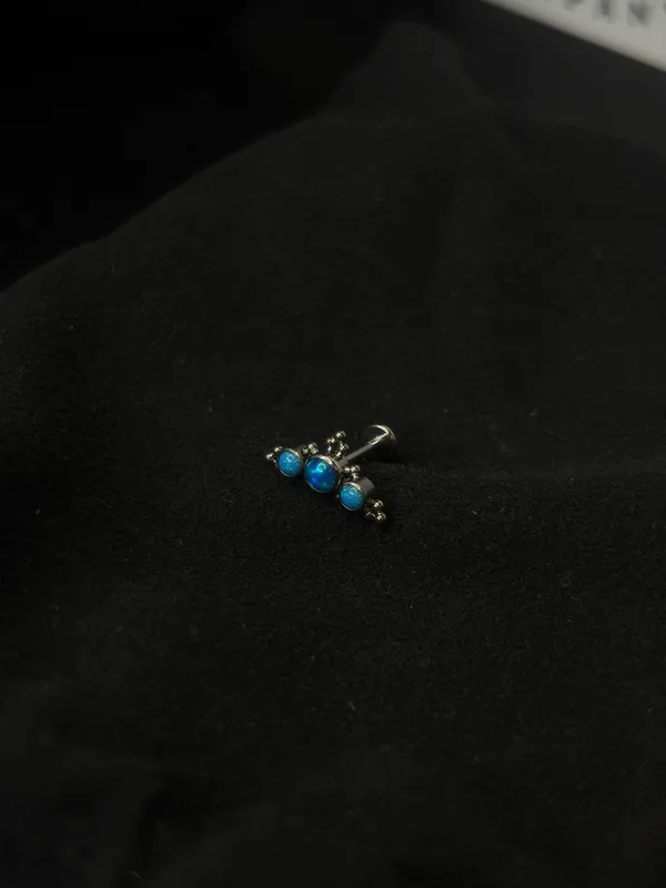 Silver_Turquoise_Cluster_Cartilage_Stud_Earring