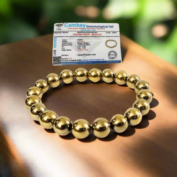 Pyrite_Bracelet_10Mm_Golden