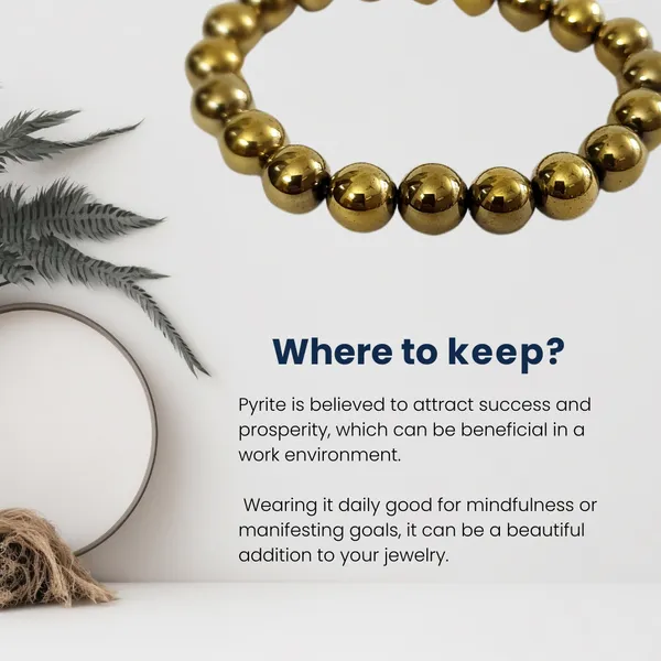 Pyrite_Bracelet_10Mm_Golden