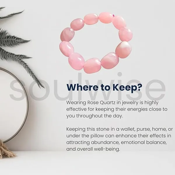 Natural_Rose_Quartz_Tumbled_Stone_Bracelet_Unisex_Crystal_Jewelry_For_Mindfulness_Meditation_Emotional_Balance_Self_Love_Minimal_Stretch_Bracelet