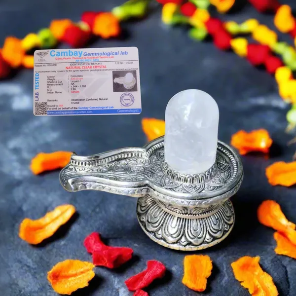 Premium_Clear_Quartz_Shivaling_With_Silver_Plated_Base_600G_Sacred_Spiritual_Artifact_For_Meditation_Worship
