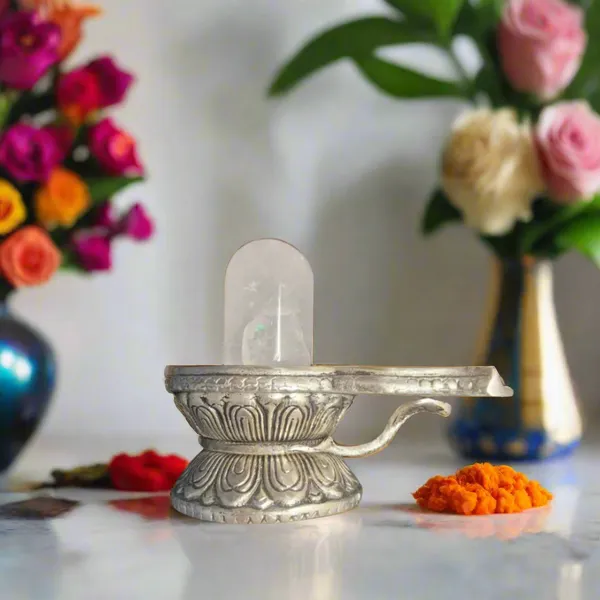 Premium_Clear_Quartz_Shivaling_With_Silver_Plated_Base_600G_Sacred_Spiritual_Artifact_For_Meditation_Worship